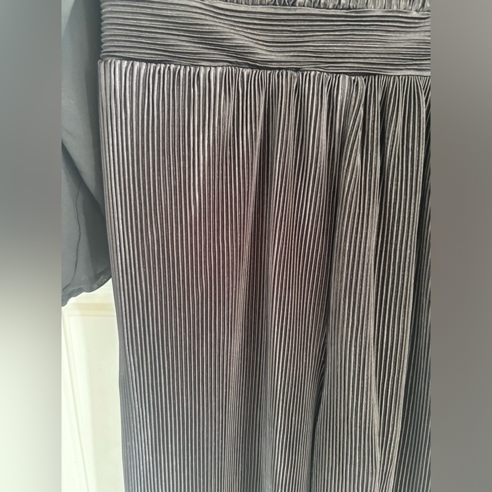 Cato Plisse Jumpsuit Wide Leg Plisse Sheer High Neck Midnight Black Size… - Picture 4 of 12